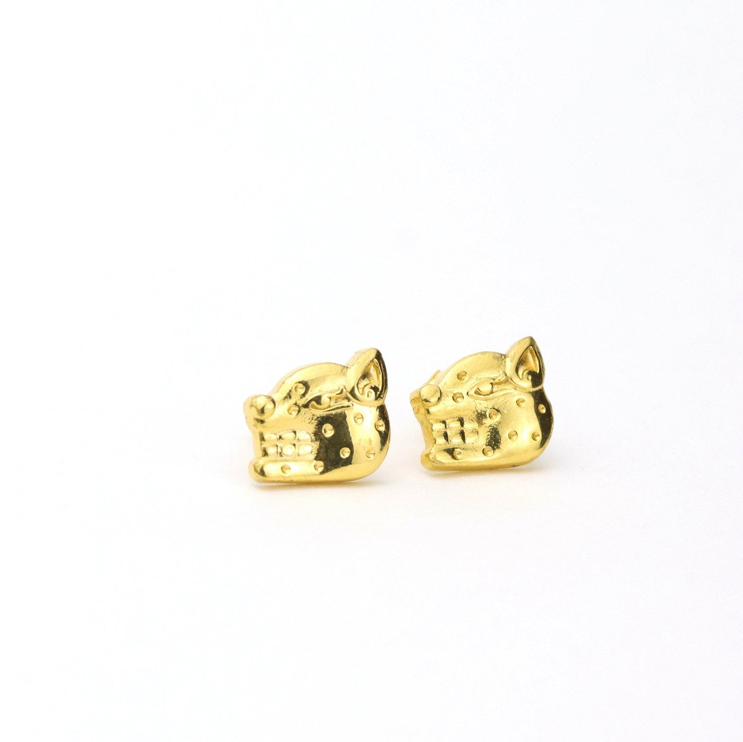 ARETES JAGUAR BAÑO DE ORO